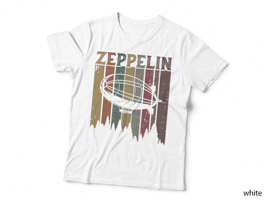 Retro Zeppelin 70s 80s Dirigible Airship Zepelin Zepplin T-Shirt