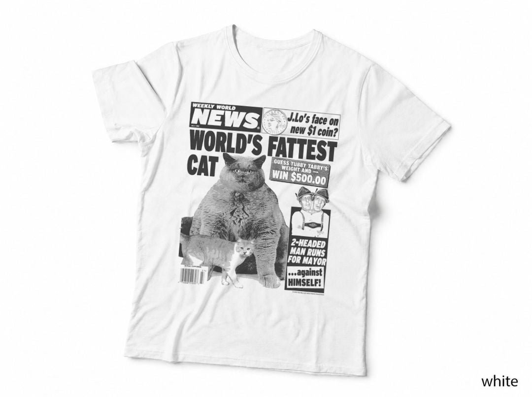 World's Fattest Cat T-Shirt, Vintage Retro, Pet Lover Apparel