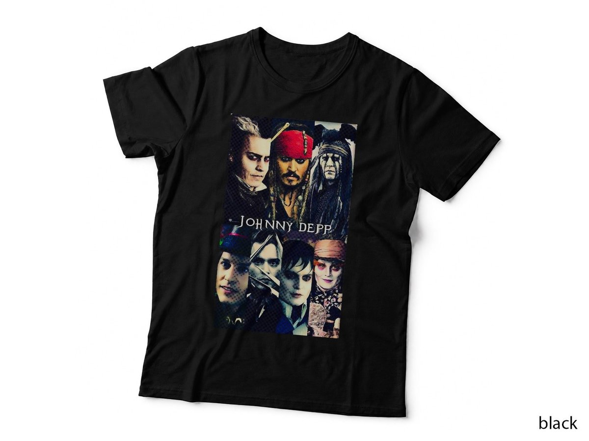 Johnny Depp Character Collage T-Shirt, Movie Fan Art, Niche Mixed Iffy
