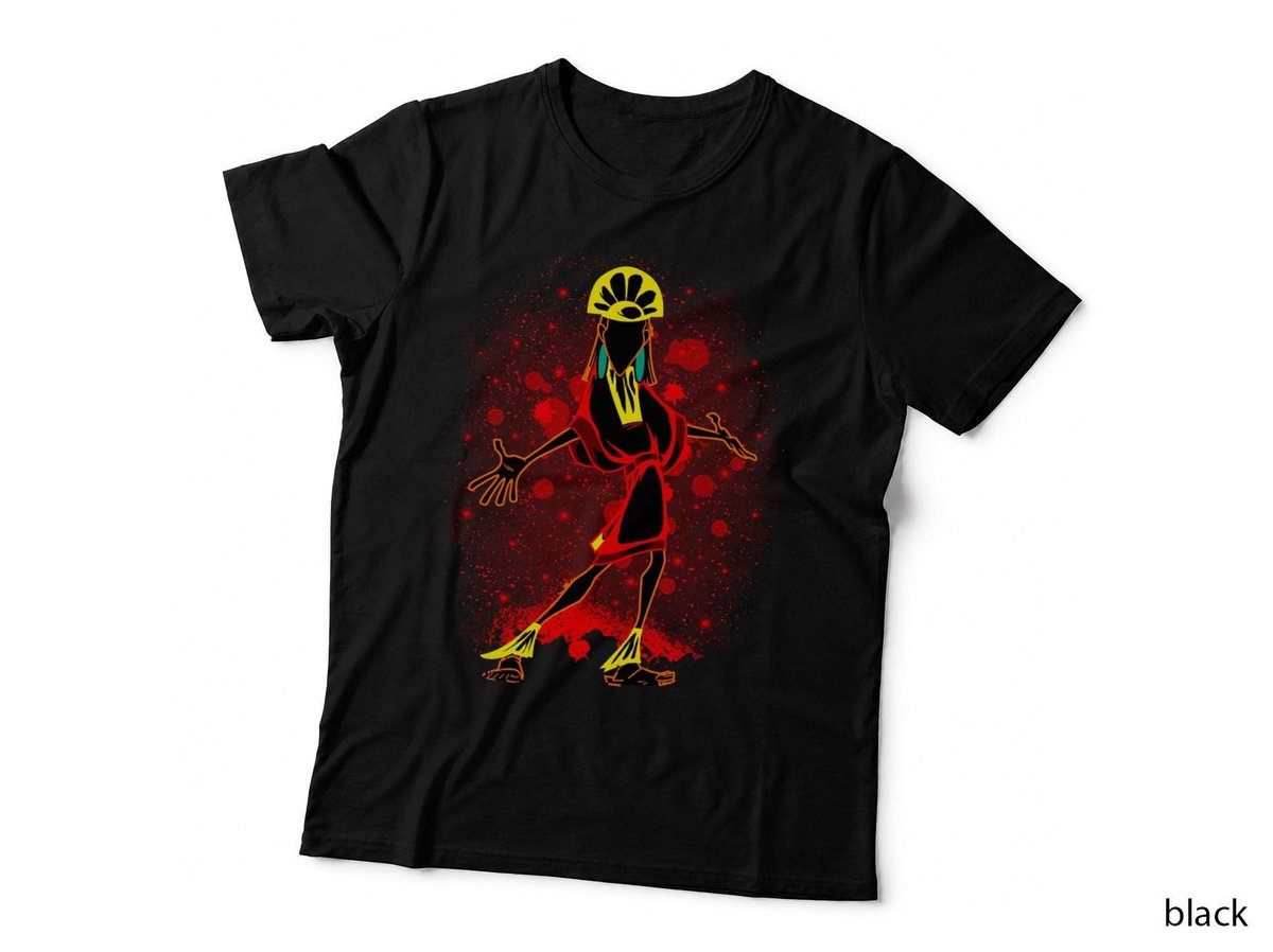 Kuzco Watercolour Silhouette T-Shirt, 80s Movie Icon, Retro Pop Culture