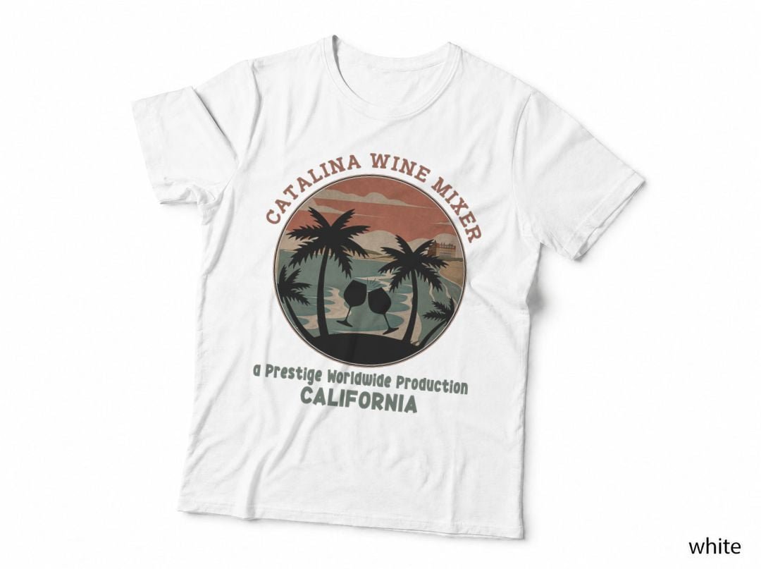 Catalinas Design Arts Mixer Wine Bluegrass Music Palms Tree T-Shirt