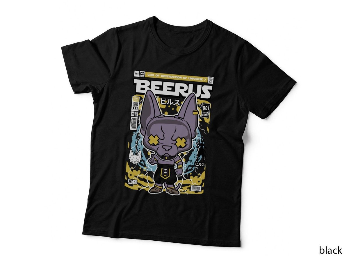 Beerus T-Shirt, Anime God of Destruction, Super Saiyan Style