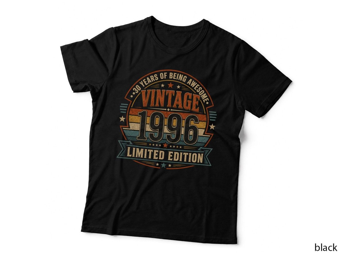 30th Birthday T-Shirt Hoodie Vintage 1996 Limited Edition Born 1996 Gift Him Her