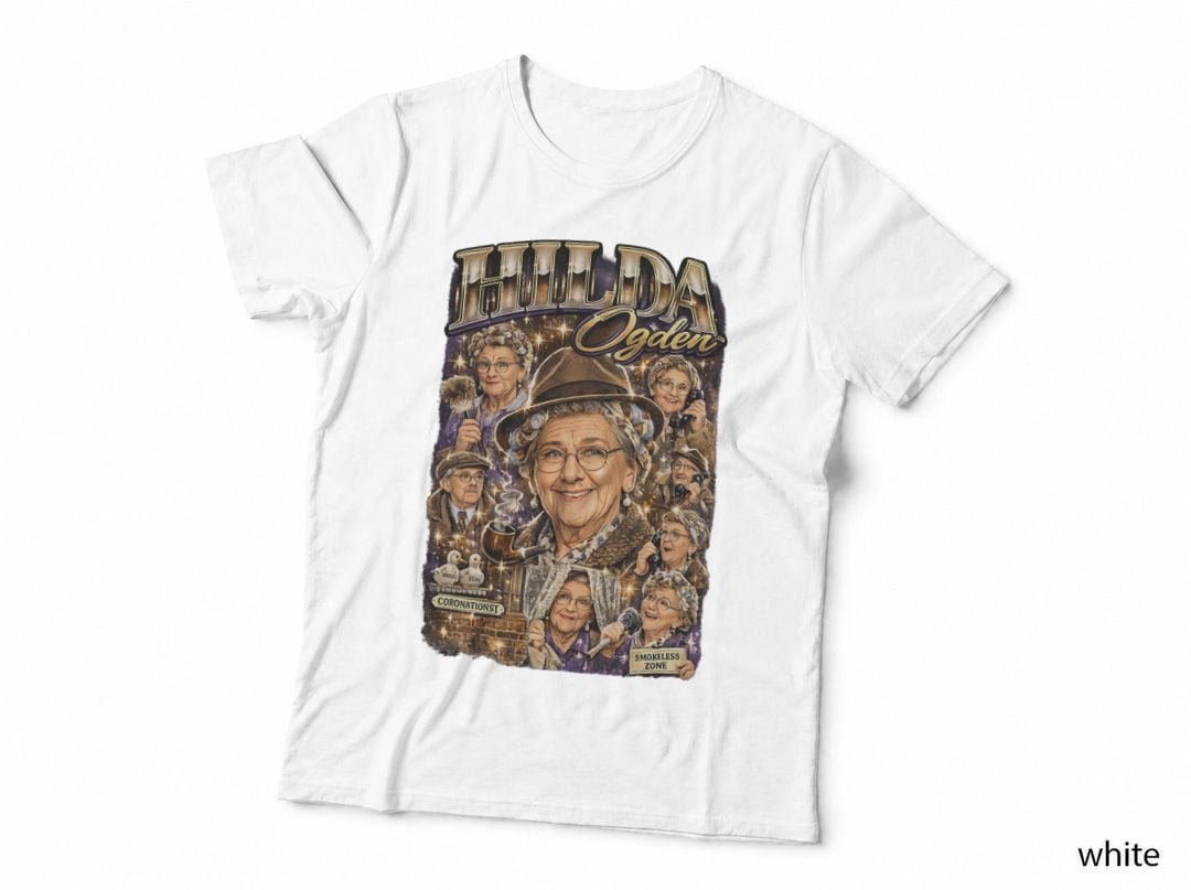 Hilda Ogden Corrie Curlers Coronation Street British TV Soap T-Shirt Hoodie