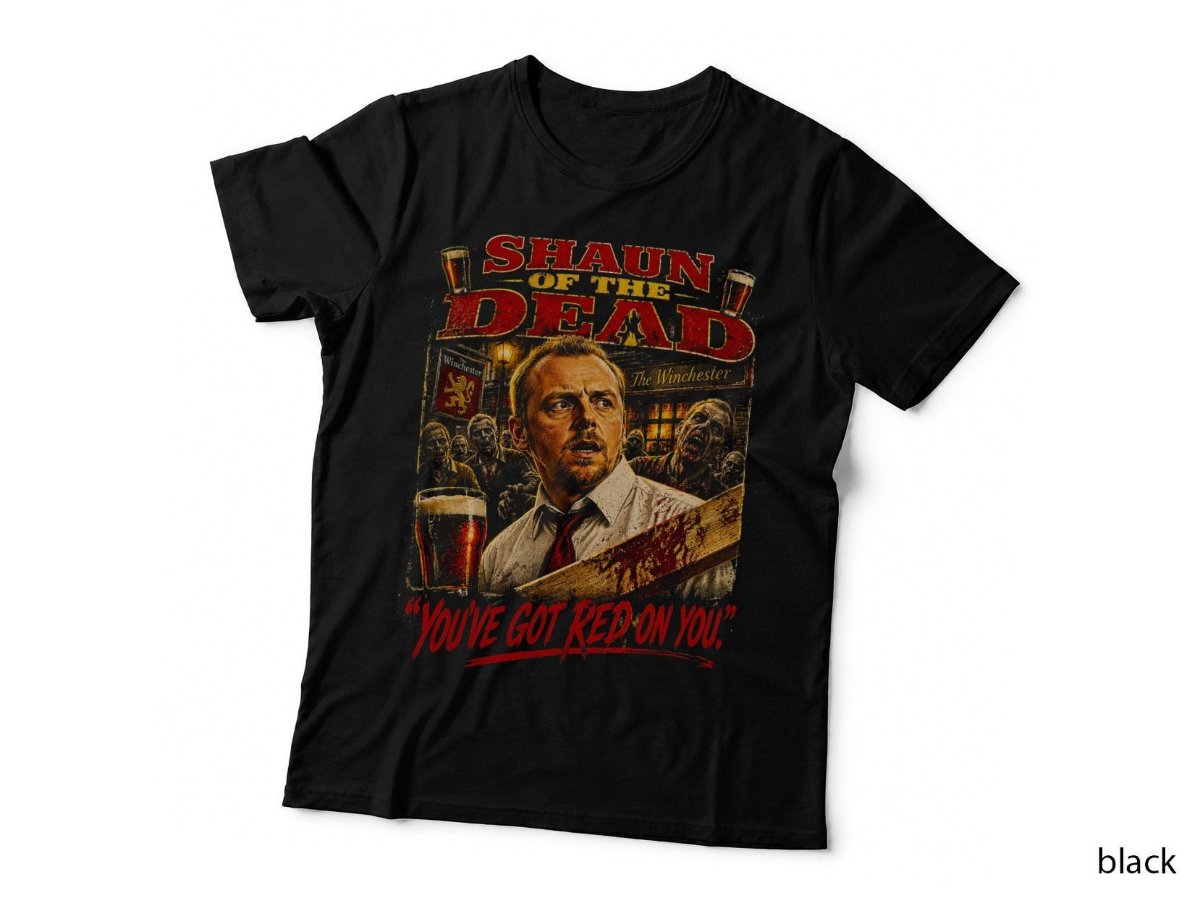 Shaun Of The Dead Pub Badge T-Shirt, Vintage Zombie Comedy Halftone Hoodie