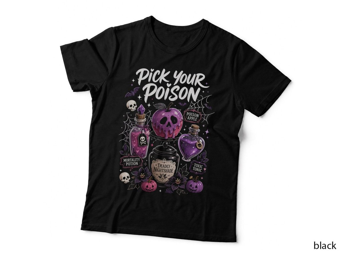 Pick Your Poison Potion Bottles Witchy Halloween Apothecary T-Shirt Hoodie