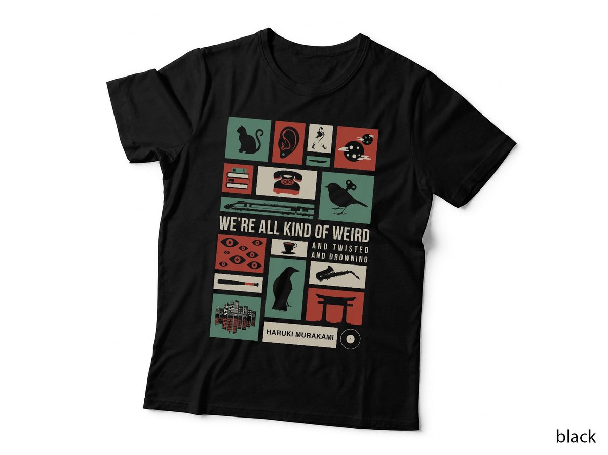 Haruki Murakami T-Shirt, Retro Japanese Literature, Literary Nerd Style