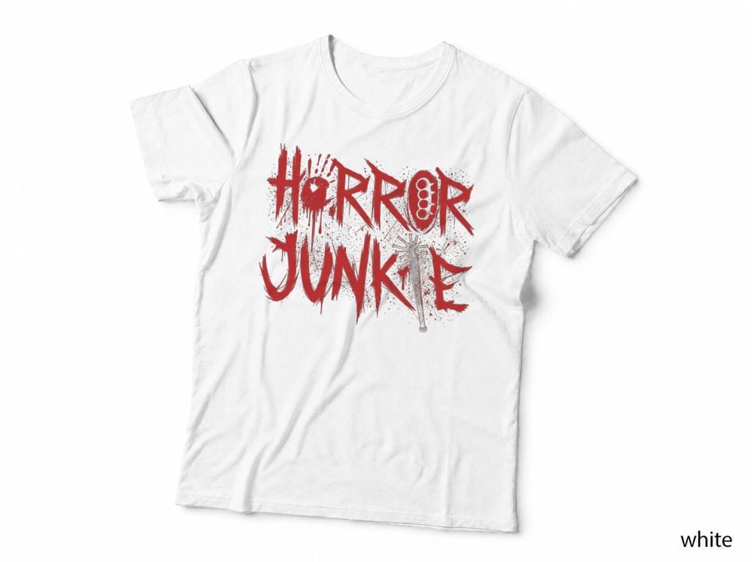 Horror Junkie Red Scary Movie Halloween Slasher Film Goth T-Shirt Hoodie Gift