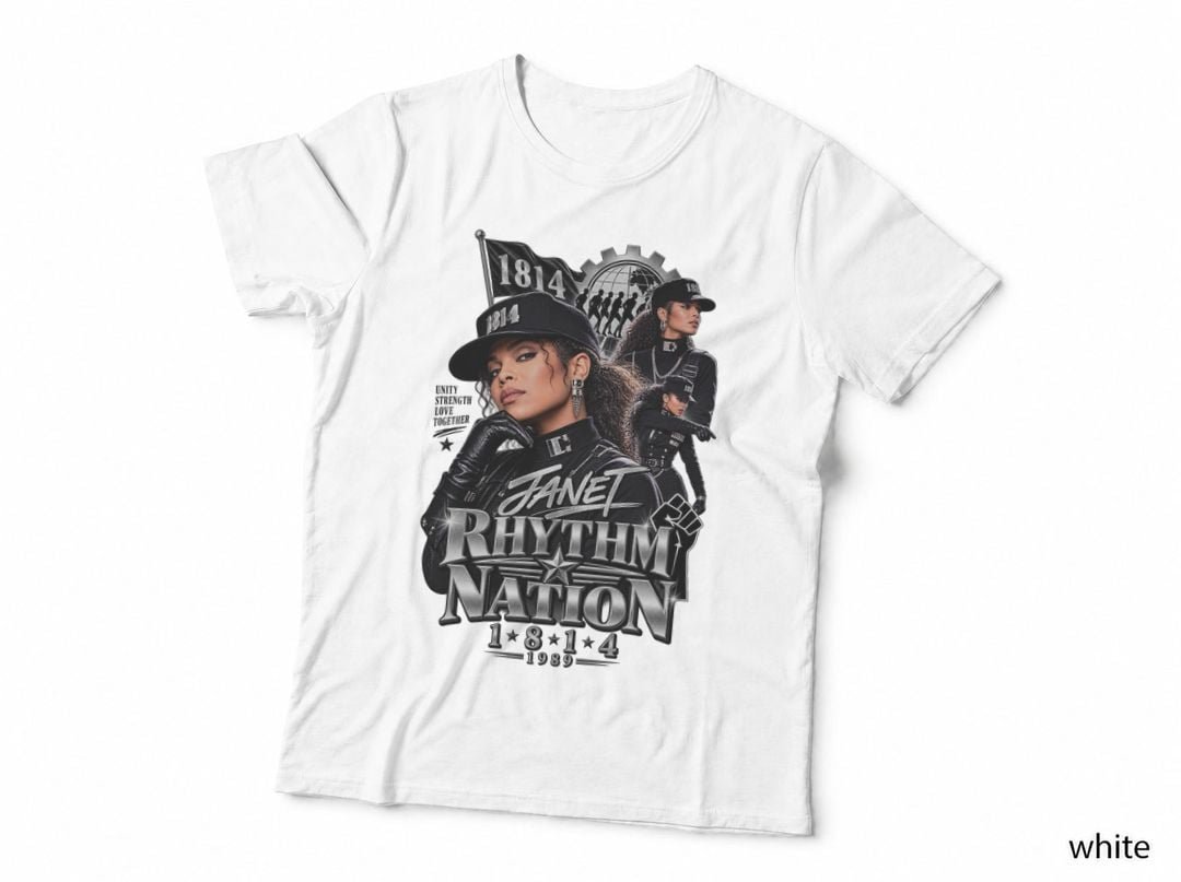 Janet Rhythm Nation 1814 1989 R&B Pop Music Concert T-Shirt Hoodie Vintage