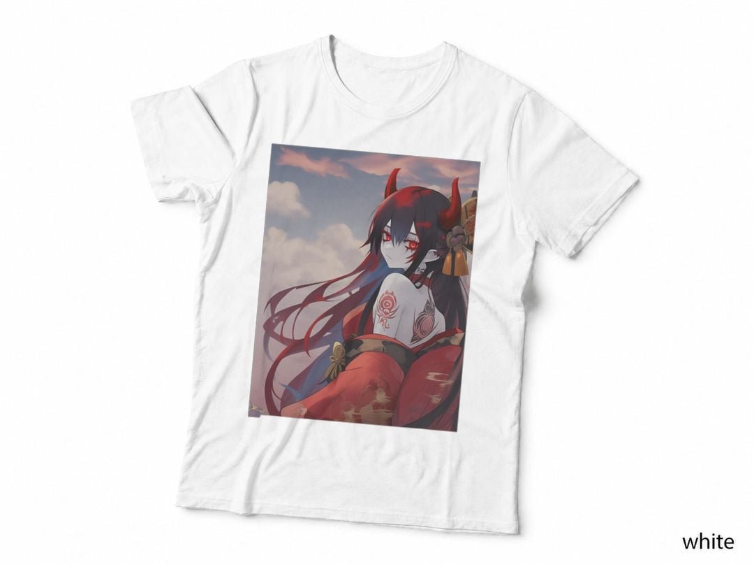 Anime Demon Girl Japanese Aesthetic Waifu Kawaii Otaku Art T-Shirt