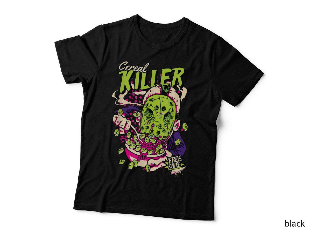 Funny Cereal Killer Sticker Joke Serial T-Shirt