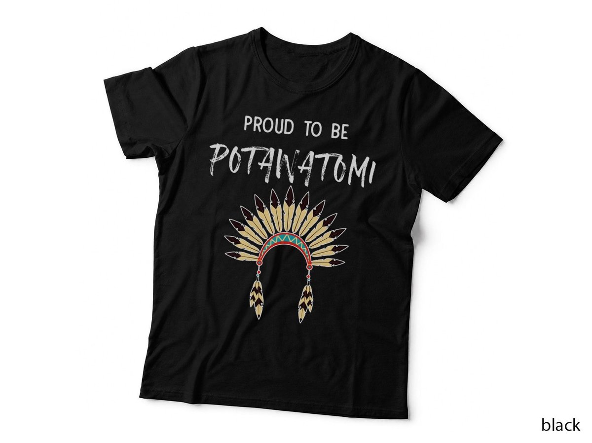 Proud To Be Potawatomi Native American Pride Headdress T-Shirt