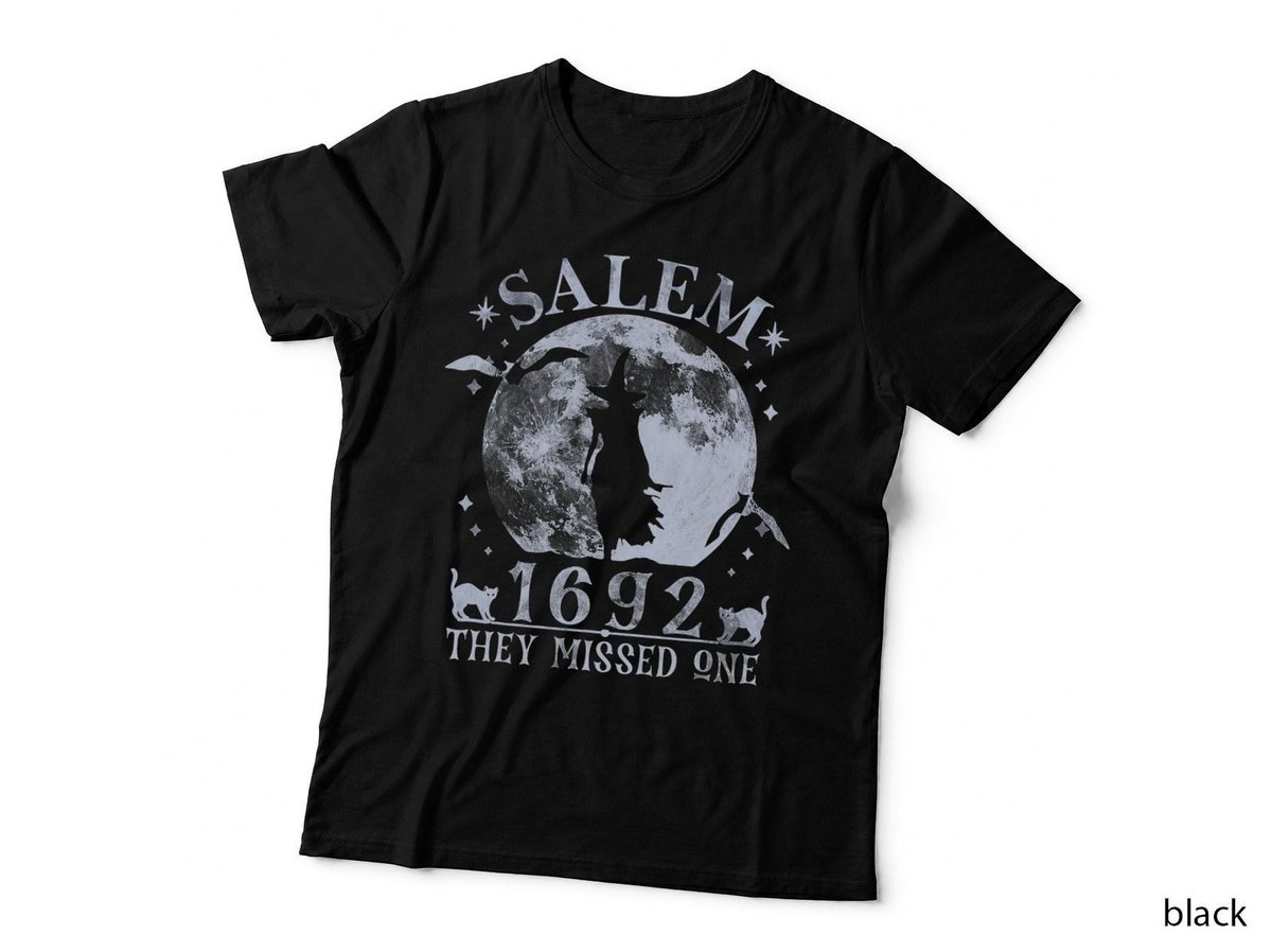 Full Moon Witch Salem 1692 T-Shirt, Halloween Horror, Witchcraft Apparel