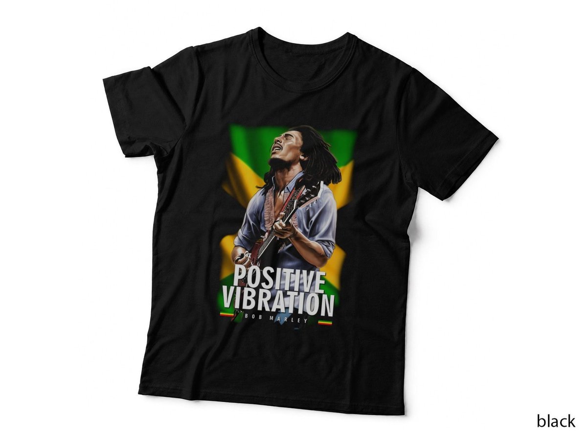 Bob Marley Positive Vibration T-Shirt, Reggae Music Style