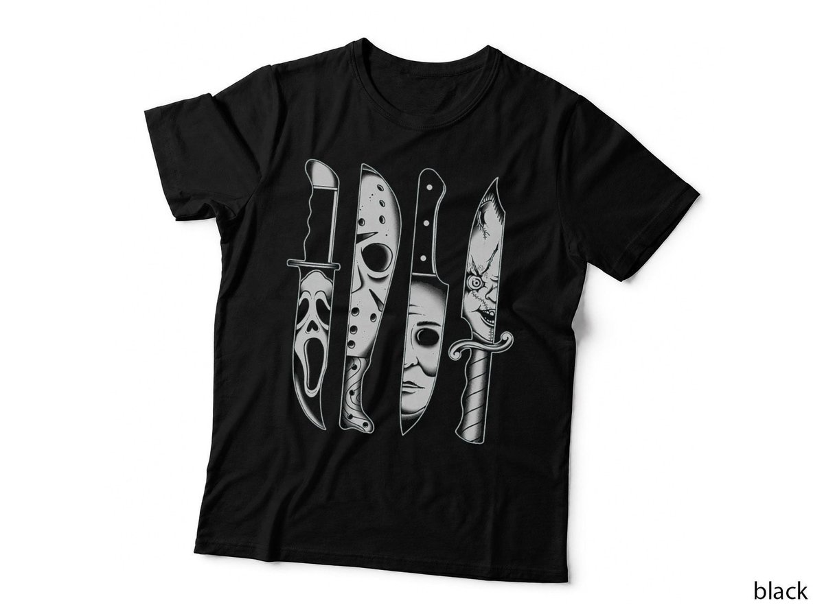 Knives Horror Movie Friday 13 Horror Goth Evil Active  T-Shirt