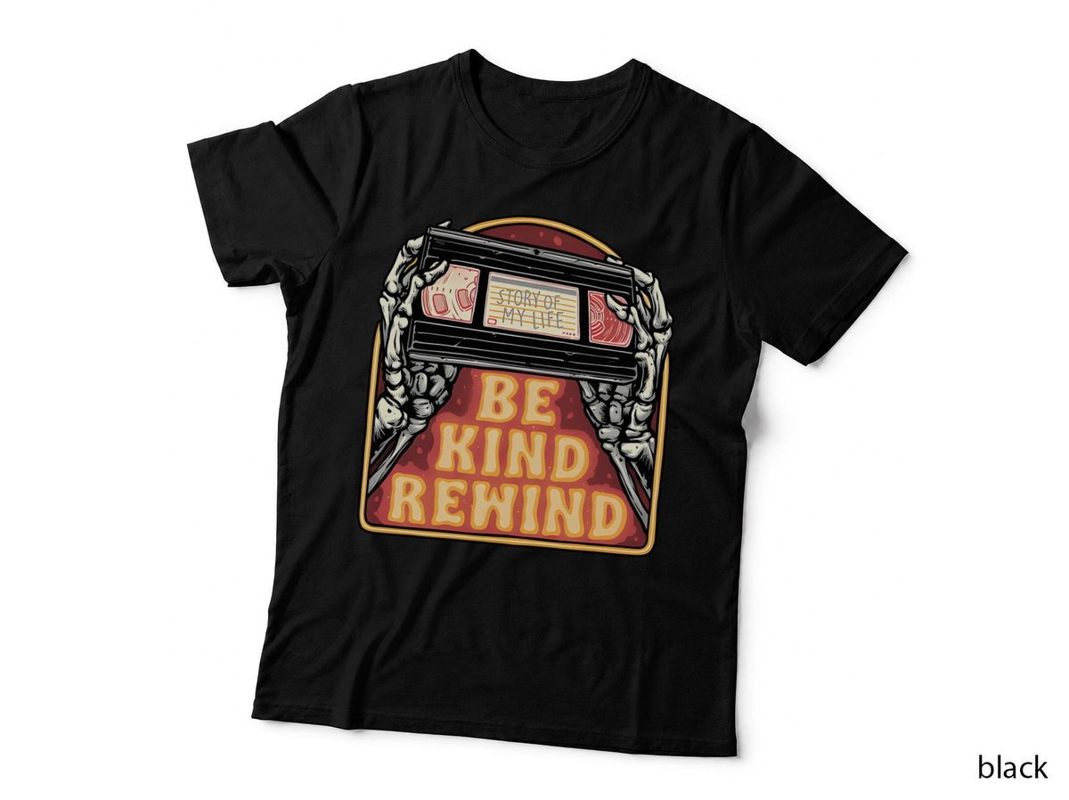 Be Kind Rewind Retro VHS Tape Nostalgia Aesthetic T-Shirt