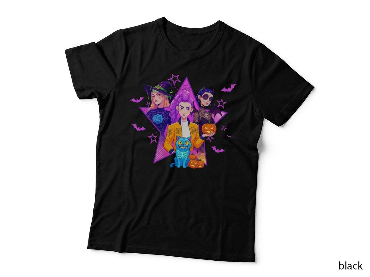 Halloween Costume Cat T-Shirt, Spooky Party Theme, Witchcraft and Cats