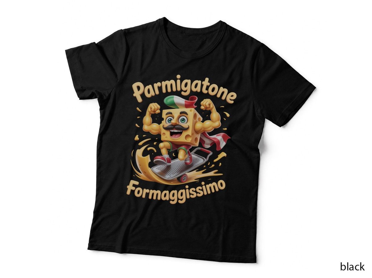 Parmigatone Formaggissimo Brainrot T-Shirt, Parmesan Cheese Mascot Meme Gifts