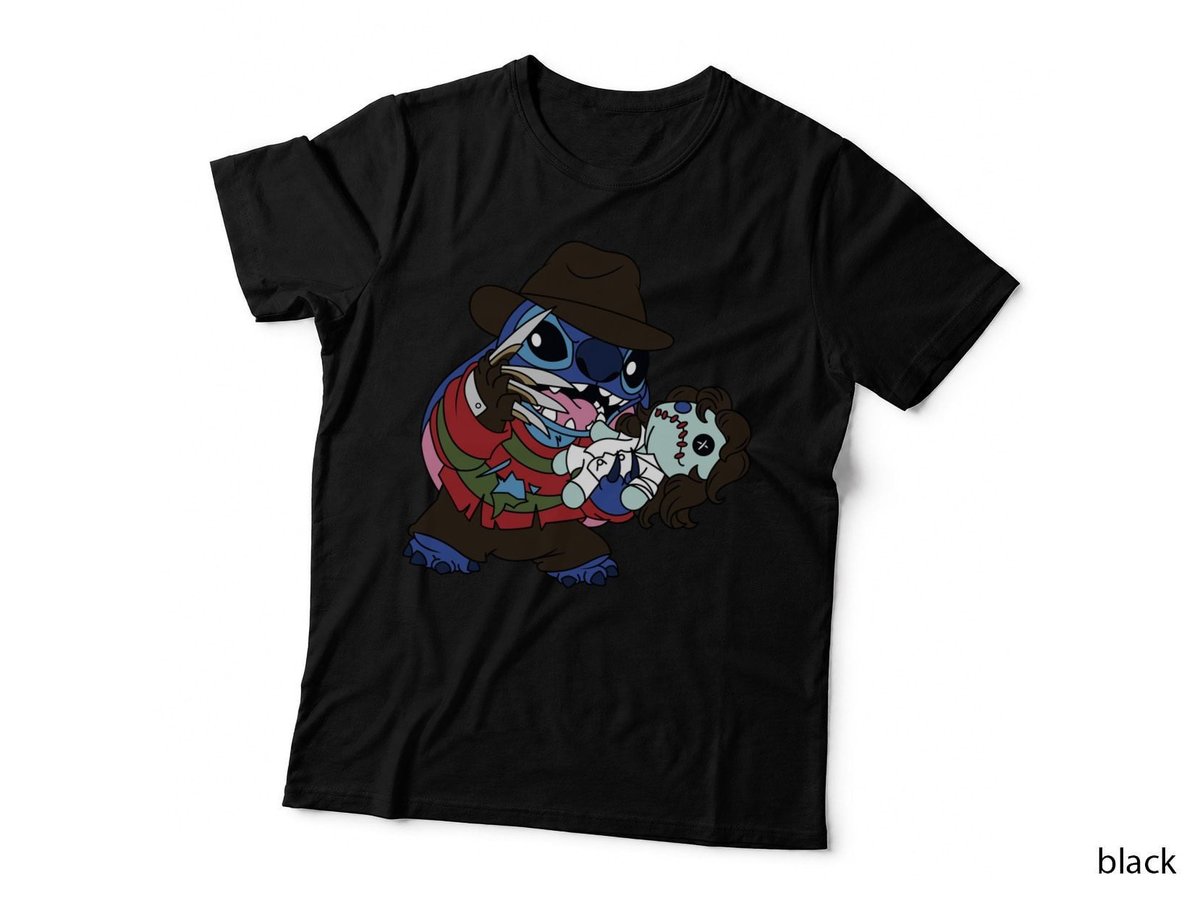 Stitch Freddy Krueger Mashup T-Shirt, Horror Movie Villains