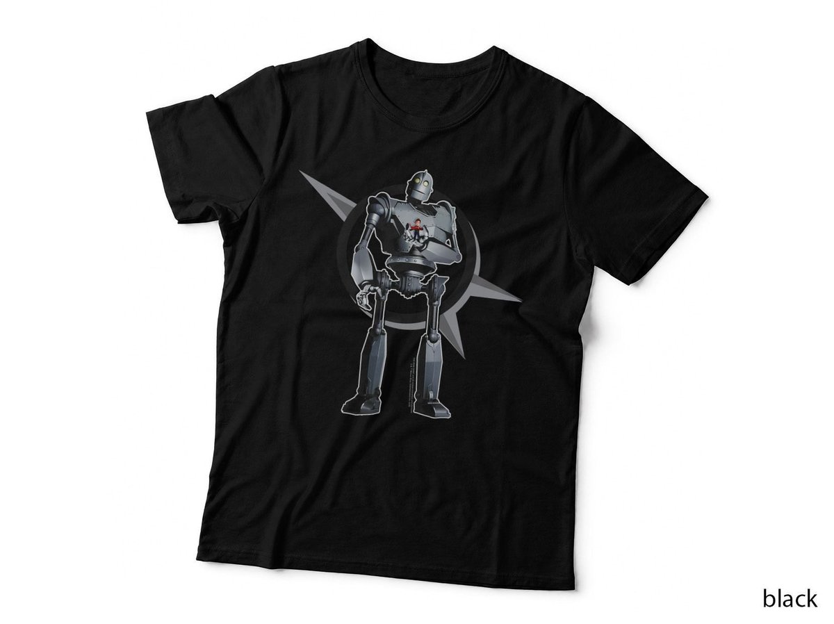 Iron Giant Robot Holding Boy Tee, Retro Cartoon Movie Print, Vintage Sci-Fi Art