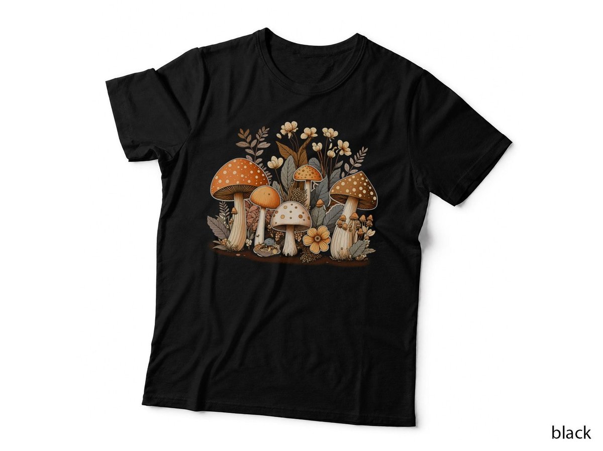 Mushroom Cluster Orange Cottagecore Goblincore Botanical T-Shirt Hoodie Forest