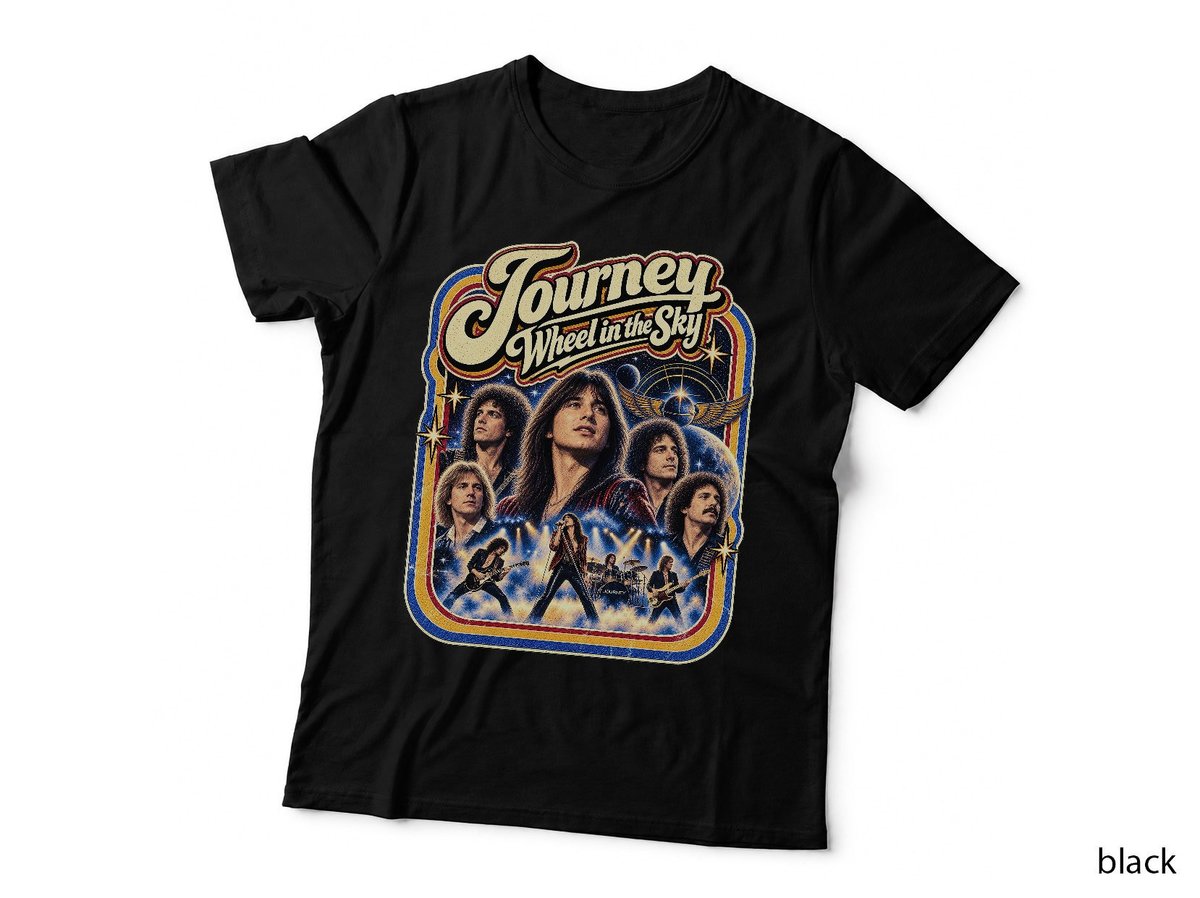Journey Wheel in the Sky Vintage Arena Rock 70s Band T-Shirt