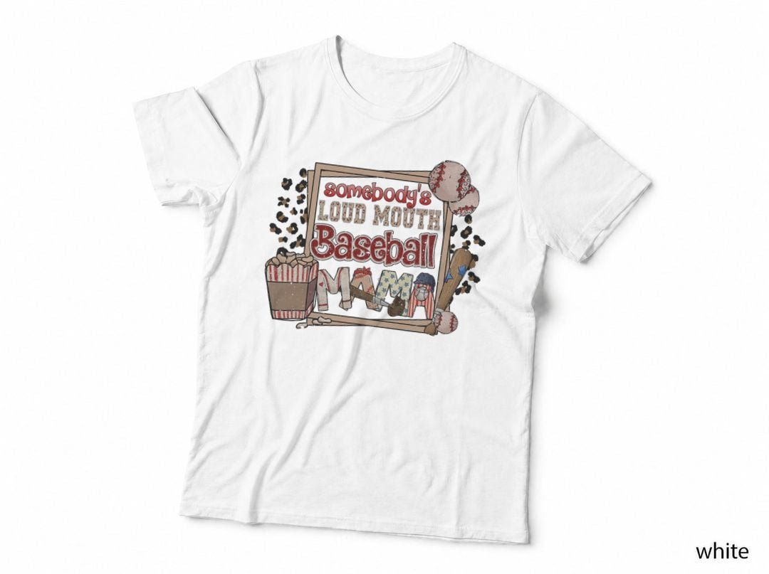 somebodys loud mouth baseball mama mors day groovy T-Shirt