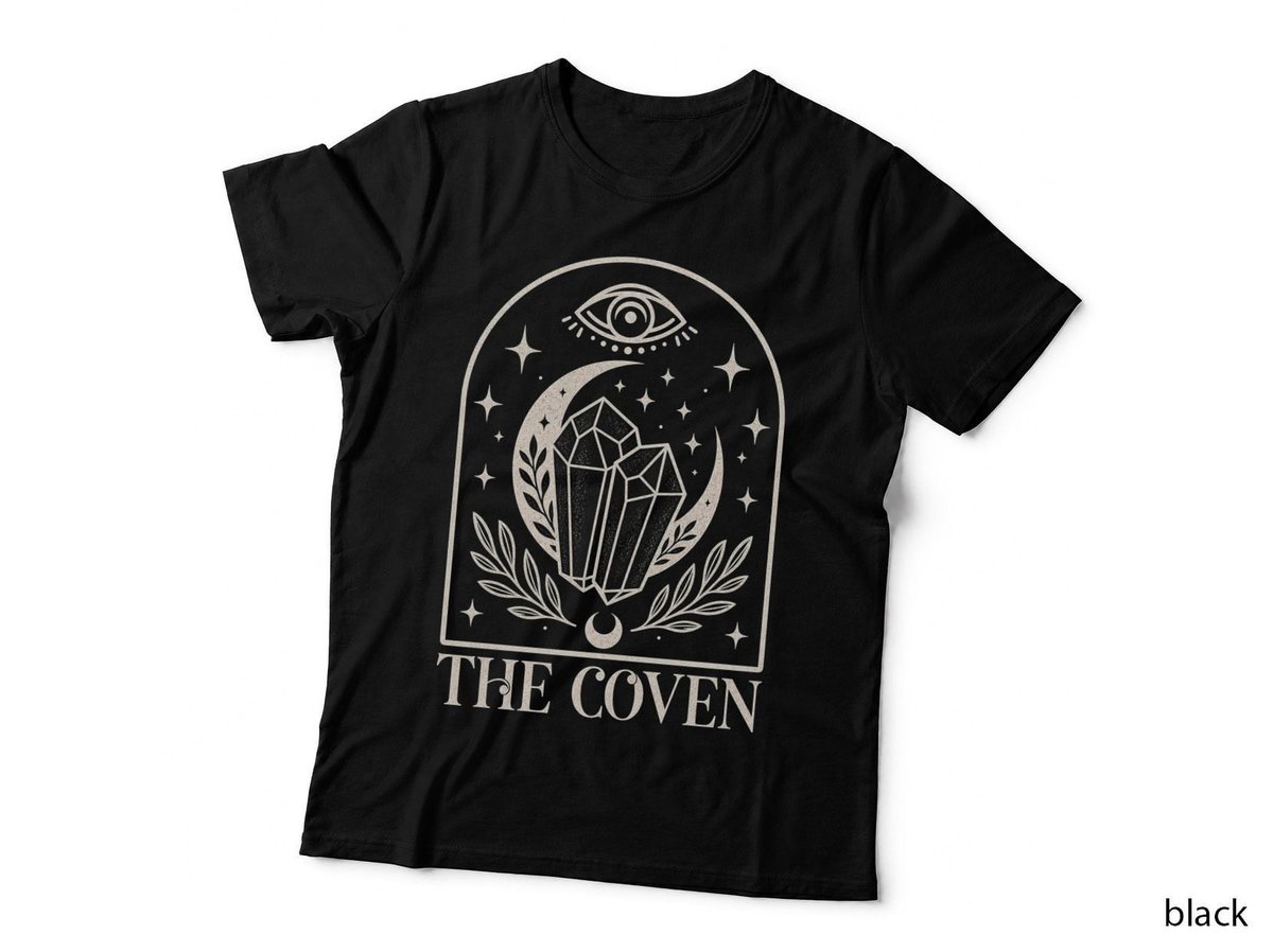 The Coven Crystals Eye Witchy Celestial Wiccan Tarot Gothic T-Shirt Hoodie