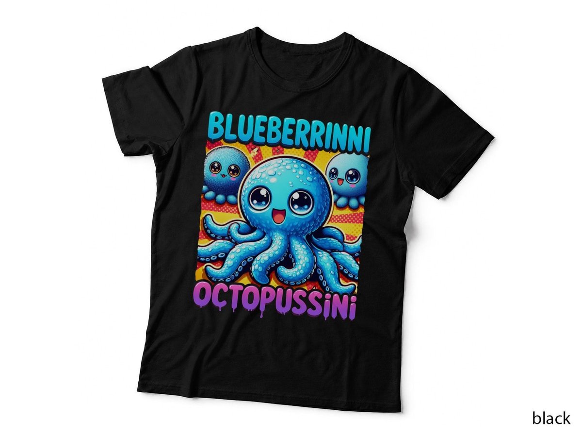Blueberrinni Octopusini Italian Brainrot T-Shirt, Blueberry Octopus Meme Gifts
