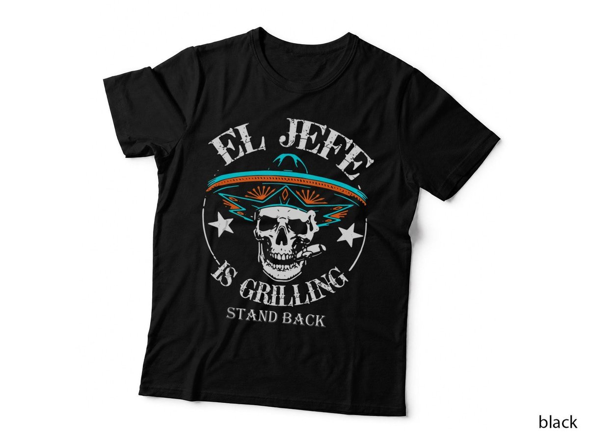 El Jefe Grilling Stand Back Funny Mexican Dad Playera T-Shirt