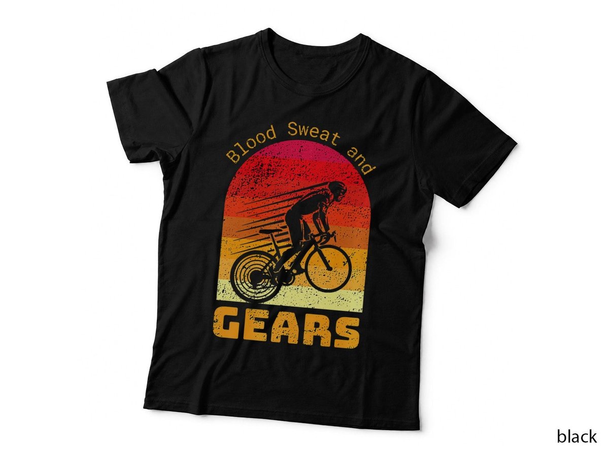 Blood Sweat and Gears Tough Cycling Love Bicycle Riding Premium T-Shirt