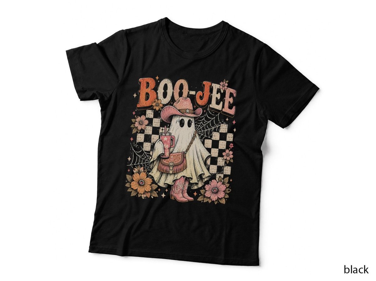 Boo-Jee Cowgirl Ghost Western Halloween Coffee Spooky T-Shirt Hoodie Gift