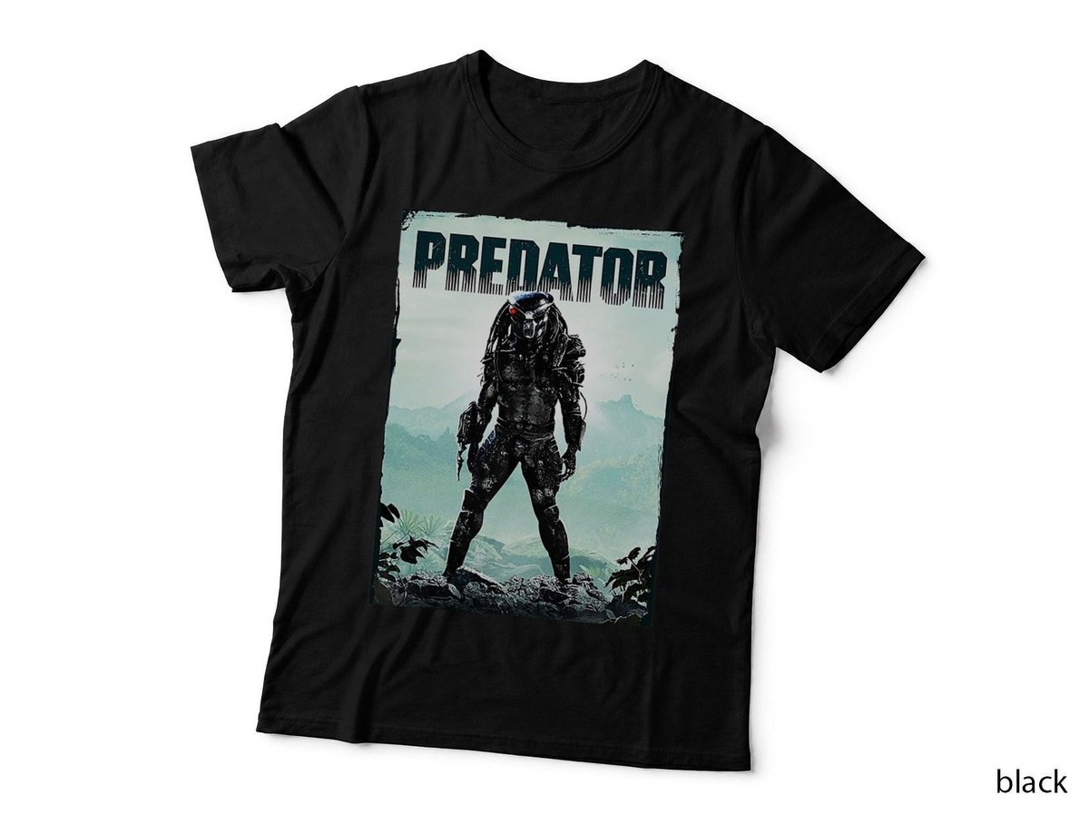 Predator Movie Poster T-Shirt, Sci-Fi Action, Retro Horror Style