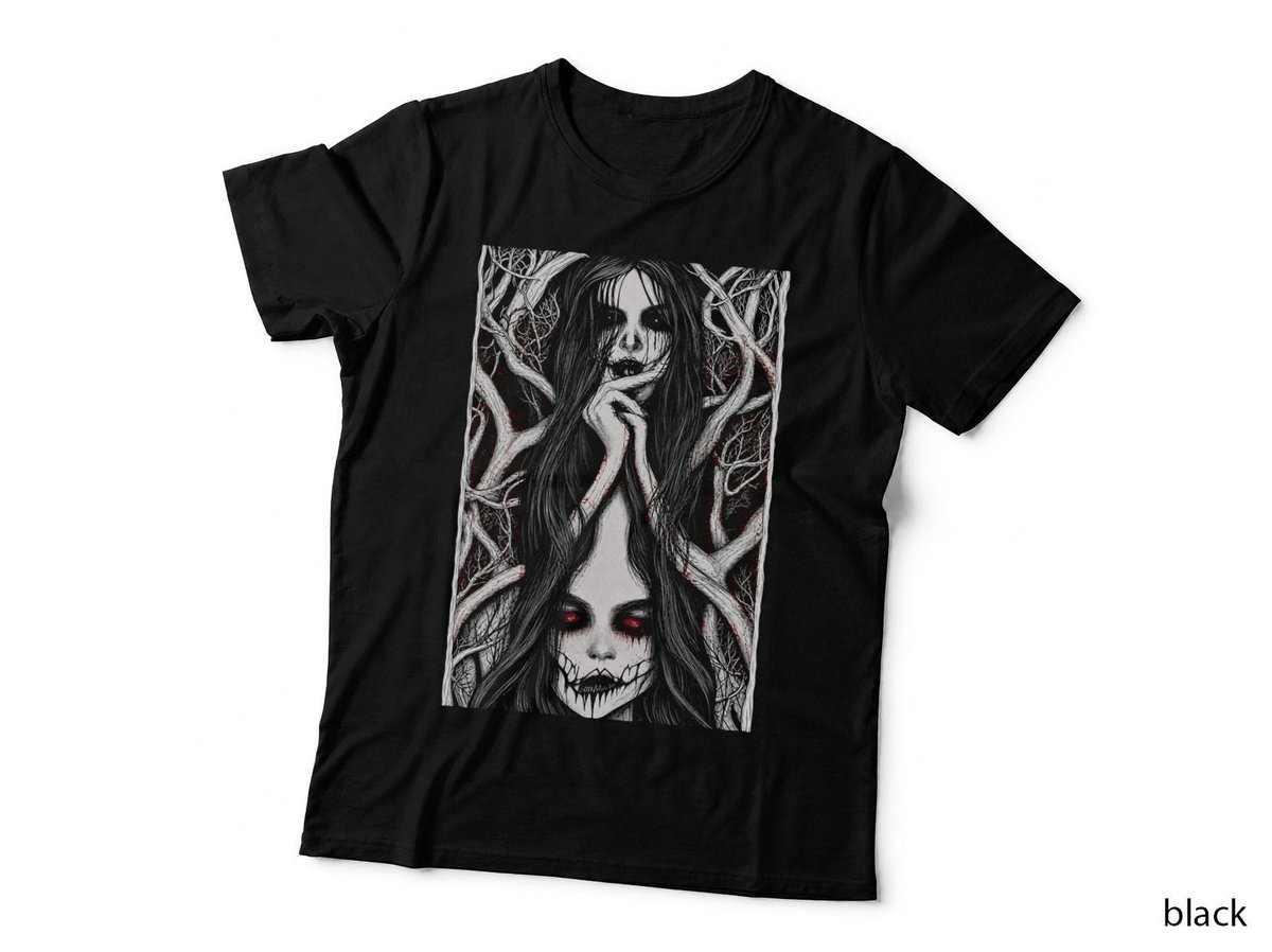 Ghost Woman In The Woods Creepy Horror Gothic Halloween Scary T-Shirt Hoodie