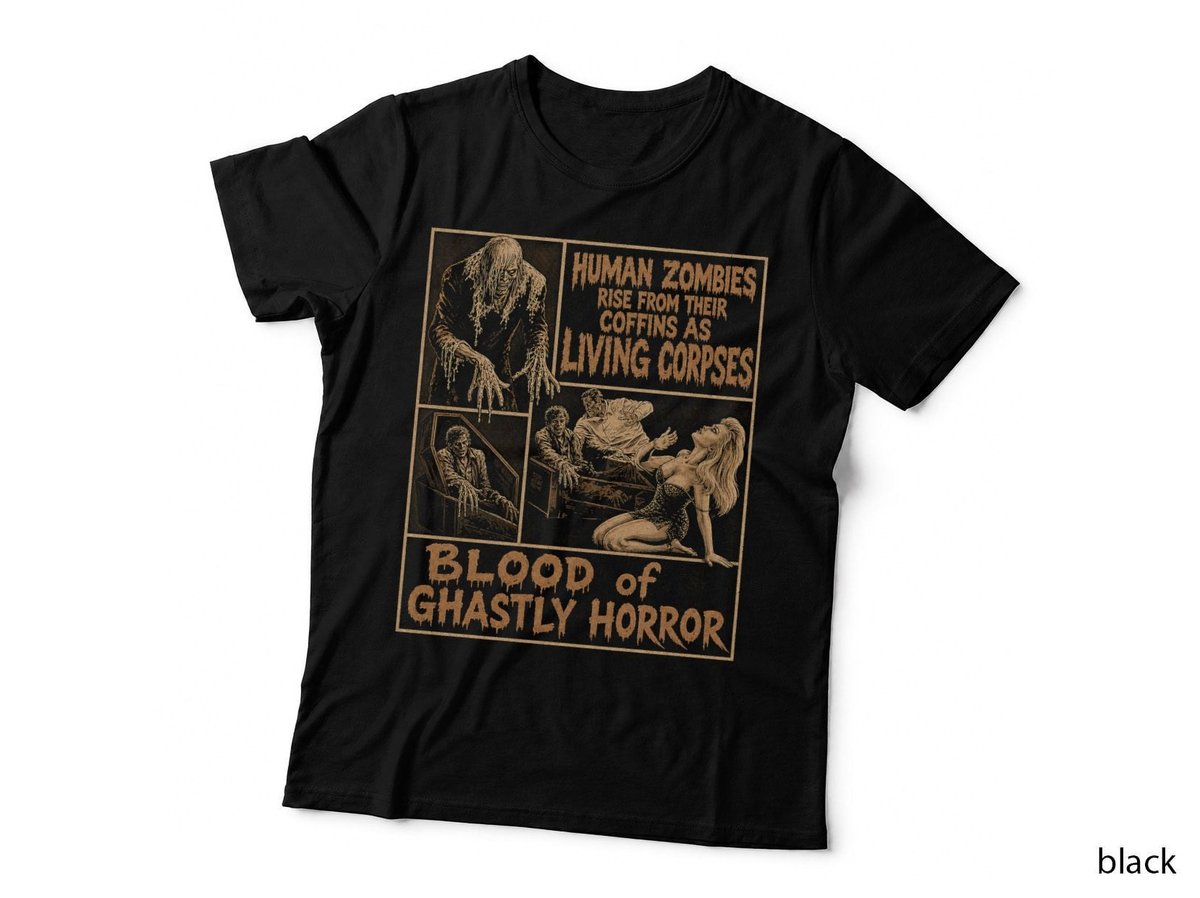 Blood Of Ghastly Horror Zombie Movie Poster Goth T-Shirt Hoodie Vintage Gift