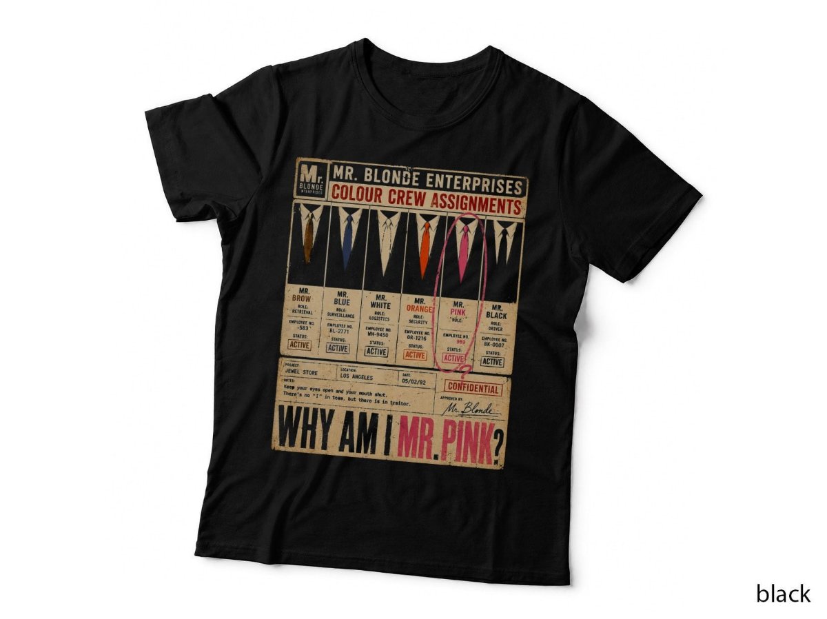 Reservoir Dogs Mr Pink Team Sheet T-Shirt, 90s Crime Movie Halftone Hoodie