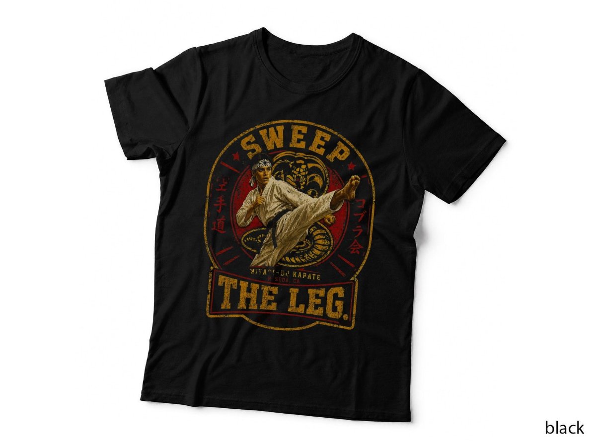The Karate Kid Sweep The Leg T-Shirt, 80s Martial Arts Movie Halftone Hoodie