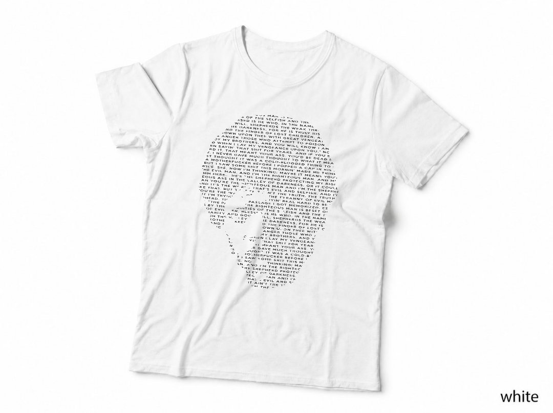 Ezekiel 2517 T-Shirt, Pulp Fiction Monologue, Cult Movie Typography