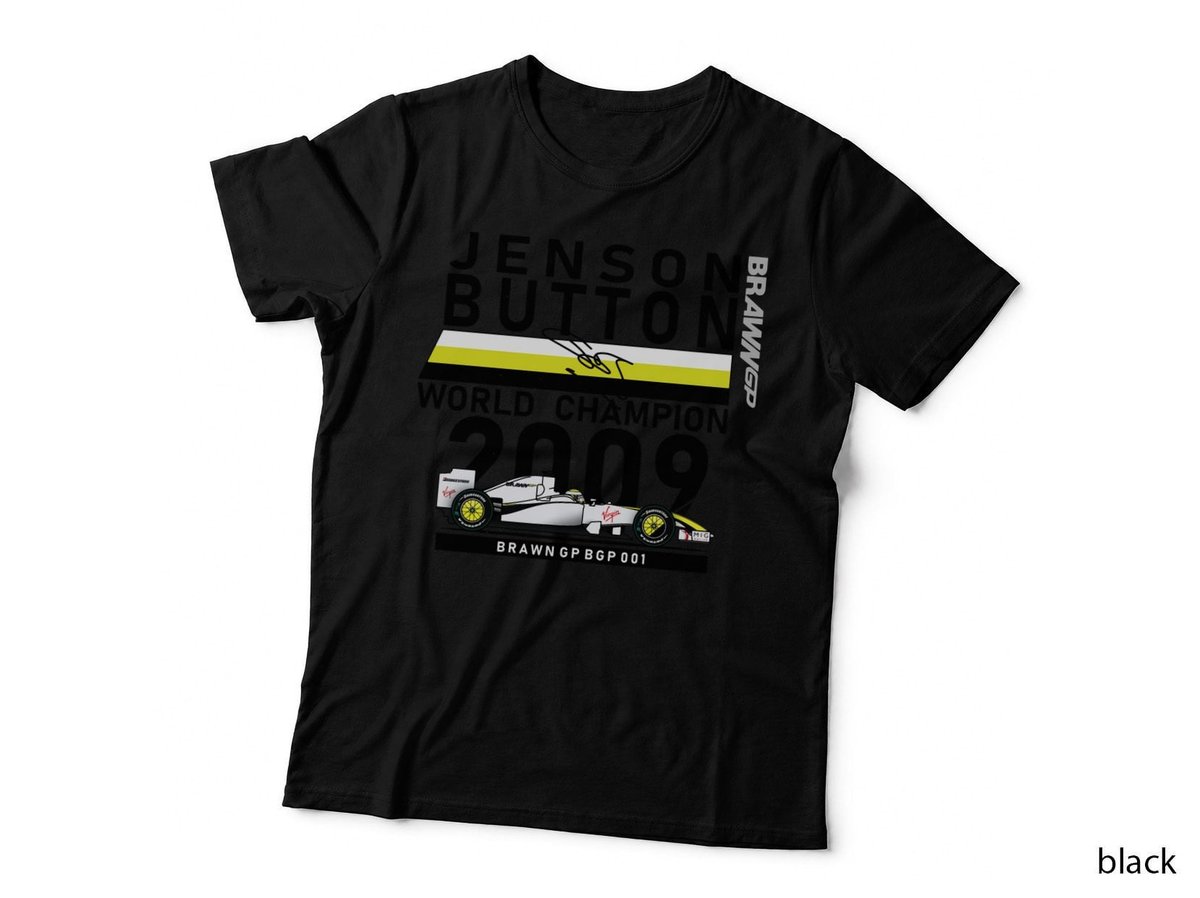 Jenson Button World Champion 2009 T-Shirt, F1 Motorsport, Racing Fan Style