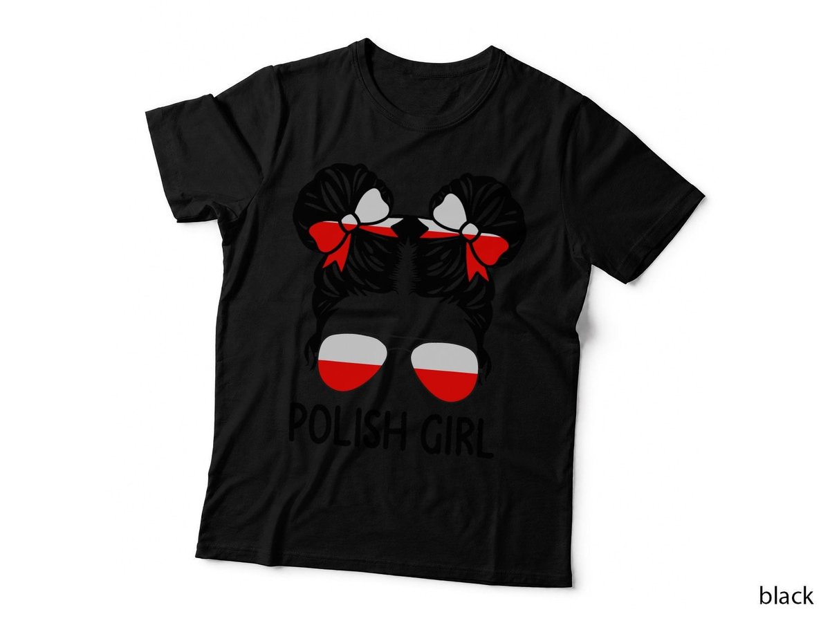Polish Girl Messy Hair Poland Pride Root Patriotic Women Kid T-Shirt