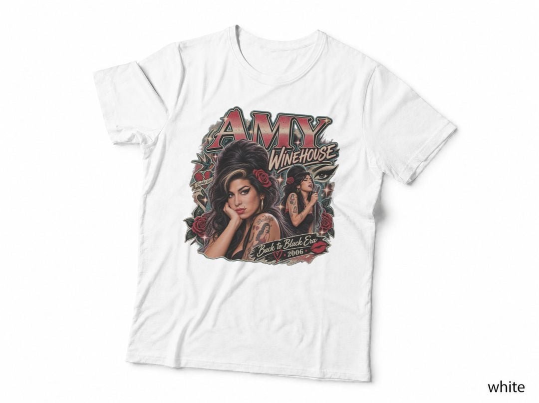 Amy Winehouse Back To Black 2006 Soul Jazz RNB Singer T-Shirt Hoodie Vintage
