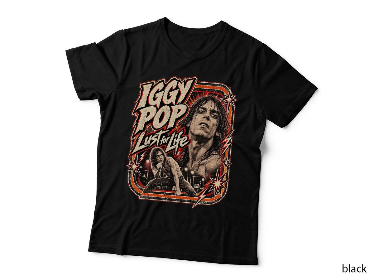 Iggy Pop Lust for Life Vintage Proto Punk Retro Rock Music T-Shirt