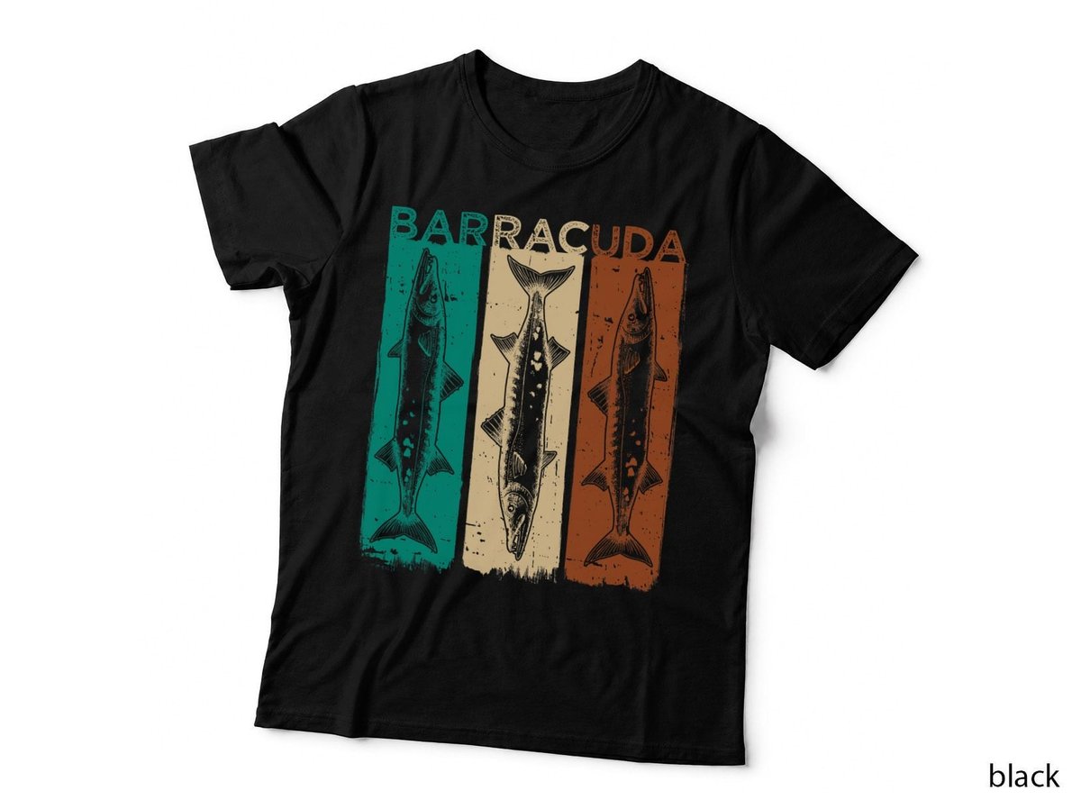 Great Barracuda Cuda Fishing Wildlife Saltwater Fish Art T-Shirt