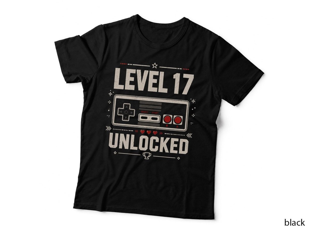 Level 17 Unlocked 17th Birthday Gamer Video Game T-Shirt Hoodie Born 2009 Son