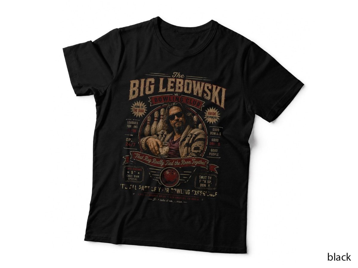 The Big Lebowski Vintage Dude Abides Bowling League Halftone T-Shirt Hoodie