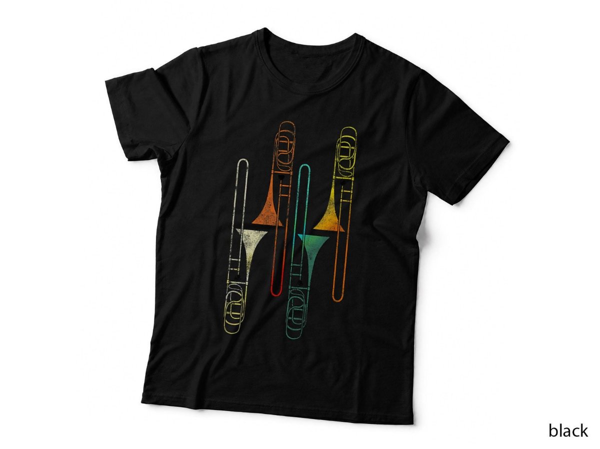 Trombone T-Shirt, Vintage Jazz Brass Band Gift Trombone Player Music Hoodie