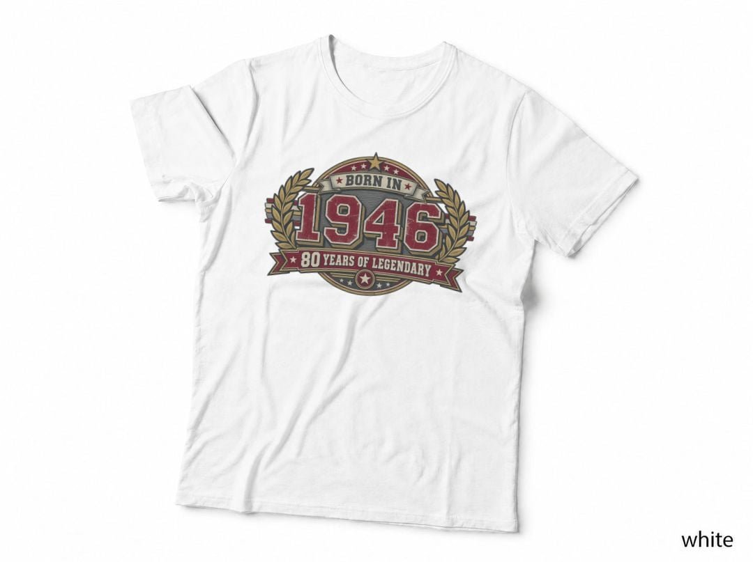 1946 80th Birthday Varsity Legendary Born 1946 College T-Shirt Hoodie Gift