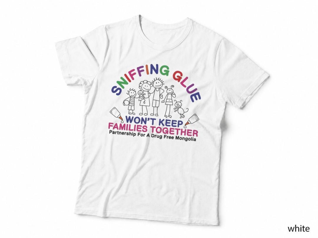 Drug Free Mongolia Humor Sarcastic Weird Funny Y2K Ironic T-Shirt