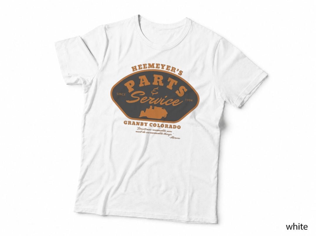 Killdozer Heemeyer's Parts Service T-Shirt, Retro Industrial, Granby Colorado