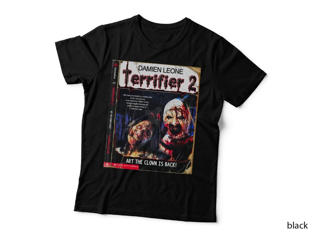 Terrifier 2 Art the Clown Horror T-Shirt, Dark Cinema Book Cover Hoodie